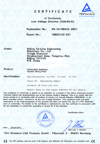 Сертификат Low Voltage Directive 2006/95/EC